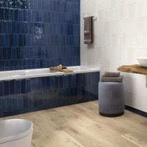 Carrelage Mur Brillant Effet Zellige Tabarca Marine 7,5x23 Cm - Bricoman