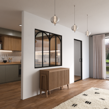 Verrière Aluminium 4 Vitrages Clair, 4 Arches Décorative - L 139 × H 123 - Noir - Tecnomat