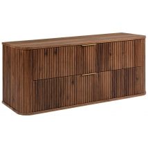 Meuble Sous-vasque À Suspendre Glamour Coloris Noyer Foncé 120 Cm - Bricoman