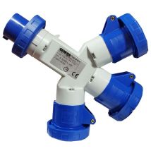 Multiplicateur Triple Gewiss 2p+t 16a Ip67 3 Prises Bleues 230v Gw64024 - Tecnomat