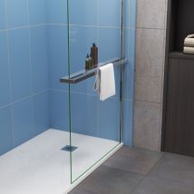 Étagère De Douche Pour Paroi De Douche À L'Italienne 100cm, En Aluminium Chromé Brillant, En Kit Complet - Bricoman