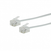 Cable Rj11 Plat Mâle / Mâle Blanc | 10 Mètres - Bricoman