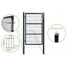 Portillon Grillagé 1m Razo H.160cm Gris - Bricoman