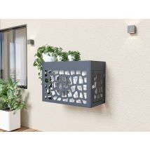 Cache Clim / Pompe À Chaleur En Aluminium Ajouré - Avec Porte D'Accès - Anthracite - Kazoma - Bricoman