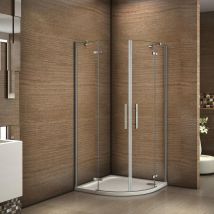 Aica 90x90x195cm Cabine De Douche À Charnière Accès D'Angle 1/4 De Rond - Bricoman