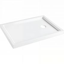 Receveur De Douche À Poser Acrylique Haute Densité Fond Lisse Sanindusa Piano 150x80 Épaisseur 7.5cm Blanc - Bricoman