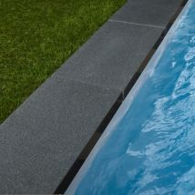 Margelle De Piscine Pierre Naturelle Granit Noir 60x30x3-5cm Avec Retombée Talon En L (à L'Unité) - Ro'ma Nature - Bricoman