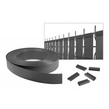 Lamelles Occultantes Baldo 60mx46mm Rouleau Pvc Gris - Kit Complet Fixation Avec Clips Et Profil De Finition - Bricoman