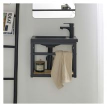 Meuble Lave-mains Sao + Robinet Noir - Bricoman