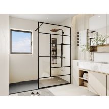 Paroi De Douche À L'Italienne Style Industriel - 120 X 200 Cm - Sefana Ii - Bricoman