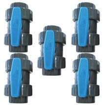 Pack De 5 Vannes À Sphère Pvc Pression Femelle À Coller Diamètre 50 Mm - Bricoman