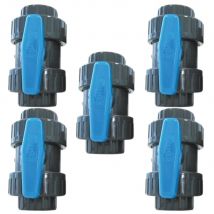 Pack De 5 Vannes À Sphère Pvc Pression Femelle À Coller Diamètre 50 Mm - Bricoman