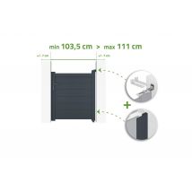 Portillon Ajustable En Largeur 1m Eiger H.115cm Alu Gris - Bricoman