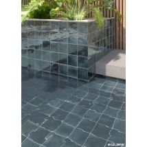 Carrelage Extérieur Piscine Carré Bleu Brillant 15x15 Cm Spa&pools Blue Night - Bricoman