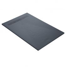 Receveur Résine 150 X 100 Cm Gris Ardoise Imitation Ardoise - Grille Caniveau Excentrée - Bricoman
