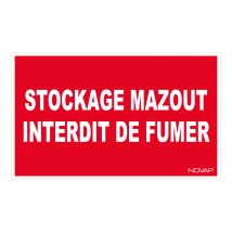 Panneau Stock Mazout Interdit De Fumer - Rigide 330x200mm - 4160542 - Bricoman