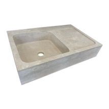 Evier Léo Travertin Beige Adoucie 90x60xh18 Cm - Bricoman