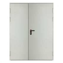 Porte De Service Acier 2 Vantaux Fox Blanc Ral 9010 – 215x130 Cm – Poussant Gauche – Huisserie Z – Pose En Applique - Bricoman