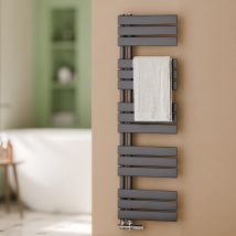 Sèche-serviettes Eau Chaude Radiateur Eau Chaude En Acier Anthracite 1320x400mm 598 Watt - Tecnomat