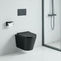 Cuvette Wc Suspendu Tercero Noir Mat - Sans Bride Et Avec Frein De Chute - Bricoman