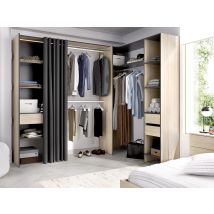 Dressing D'Angle Extensible Gontran - L164/214 Cm - Chêne Et Anthracite - Tecnomat