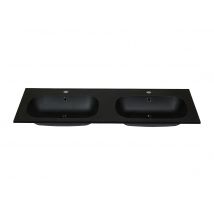Lavabo Da Incasso L120 X L46 Cm In Resina Effetto Pietra Nero - Atiwa - Bricoman