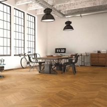 Parquet Contrecollé Point De Hongrie Chêne Huilé Naturel Rustique Bordeaux 120x14x770mm - 3mm De Couche D'Usure - Bricoman