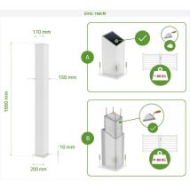 Lot De 2 Poteaux Eifel 15x15 En Alu H.166cm - Blanc Mat - Bricoman