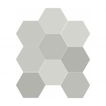 Carreau Hexagonal Effet Ciment Gris Clair. Grès Cérame Sol Et Mur. Chicago Ash 21,5x25 Cm. - Bricoman