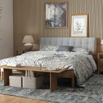Lot De 2 Panneaux Muraux Décoratifs Acoustiques Bois Mdf 240x60cm Chêne Clair Antibruit, Facile À Poser - Bricoman