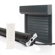 Volet Roulant Électrique Alu. Isolé Motorisé Radio - Recoupable - H.215 X L.240 Cm - Gris Ral 7016 - Bricoman