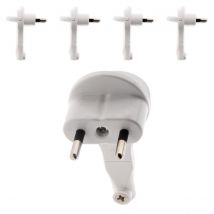 Lot De 5 Fiches Mâles 2p 6a Extraplates - Blanc - Zenitech - Bricoman