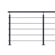 Kit Garde-corps Aluminium Gris Anthracite 2m Pose À Plat, Opalu Kordo - Bricoman