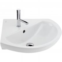 Lavabo D'Angle Mural Céramique Traditionnelle Sanindusa 50 Easy Blanc (robinet Et Vidage Non Inclus) - Bricoman