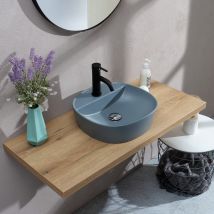 Lavabo Rond À Poser Gris Bleuté - Tecnomat