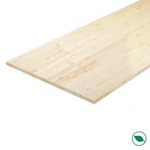 Plateau Sapin Massif Lamellé Collé Abouté 1500 X 600 X 38 Mm - Pefc 70% - Bricoman