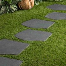 Pas Japonais Grès Cérame Effet Pierre Noire L.42 X L.36 X Ep.2 Cm (lot De 5) - Ro'ma Nature - Bricoman