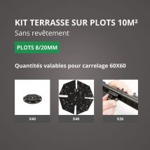 Kit Terrasse Sur Plots Sans Revêtement 10m² - Sans Profilé - 8/20 Mm - Bricoman