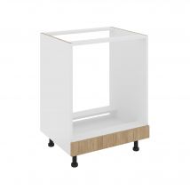 Meuble Pour Four Haaus Karo, Bois Naturel/blanc, 60 X 50 X 80 Cm - Bricoman