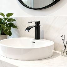 Cecipa Max Mitigeur De Lavabo Acier Inoxydable Robinet De Lavabo Noir Mitigeur En Cascade Mitigeur De Lavabo Et Vasque Rond - Bricoman