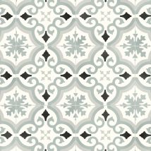 Sol Pvc Textile - Effet Carreaux De Ciment Gris - Rouleau De 2m X 8m - Bricoman
