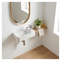 Vasque Lave-mains À Suspendre Rectangle En Terrazzo 45x28cm - Bricoman