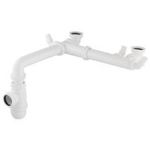 Siphon Gain De Place Pour Évier 2 Bacs Entraxe Réglable Noyon & Thiebault - Bricoman