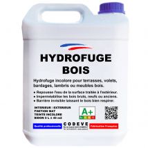 Hydrofuge Bois - 5 L - Codeve Bois - Pour Votre Terrasse, Bardage, Volet, Lambris Ou Meuble En Bois. - Bricoman