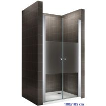 Porte De Douche 96x185 Cm Verre Sérigraphié - Ajustable De 96 À 100 Cm - Tecnomat