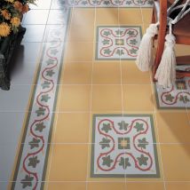 Carrelage Sol / Mur Effet Ciment Uni Jaune 20x20 Cm 1900 Amarillo(vendu Par Boite De 1m2) - Bricoman