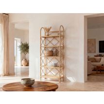 Etagère Avec 5 Tablettes En Rotin Et Bambou - Naturel - Zaryno - Bricoman