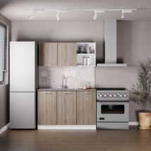 Ensemble De Cuisine Haaus Ara, Chêne Sonoma Foncé/blanc, L 120 cm - Tecnomat