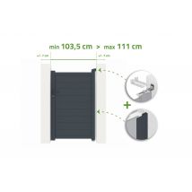 Portillon Ajustable En Largeur 1m Eiger H.160cm Alu Gris - Bricoman