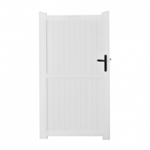 Portillon Battant Manuel Pvc Blanc Guérande L 100 X H 180 Cm - Poignée À Droite - Bricoman